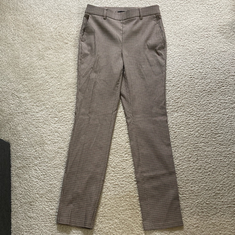 Rafaella Women’s Pull-On Stretch Pants Size 6 Brown/Tan/Black Plaid